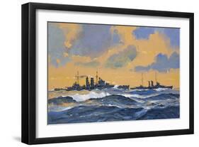 The British Cruisers Hms Exeter and Hms York-John S. Smith-Framed Giclee Print