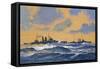 The British Cruisers Hms Exeter and Hms York-John S. Smith-Framed Stretched Canvas