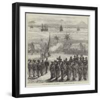 The British Fleet at San Jose, Guatemala, Saluting the British Flag-Charles Robinson-Framed Giclee Print