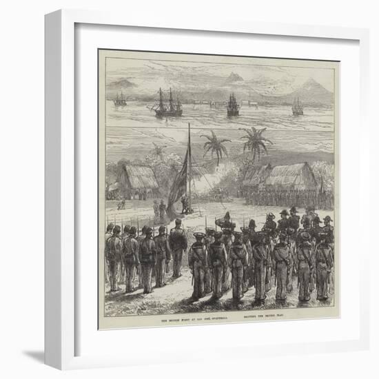 The British Fleet at San Jose, Guatemala, Saluting the British Flag-Charles Robinson-Framed Giclee Print