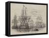 The British Fleet before Lisbon-William Henry Pike-Framed Stretched Canvas