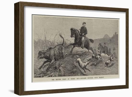 The British Fleet in Besika Bay, Officers Hunting with Beagles-Samuel Edmund Waller-Framed Giclee Print