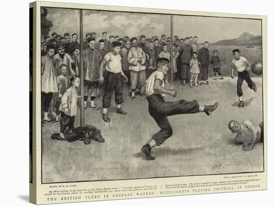 The British Fleet in Chinese Waters, Bluejackets Playing Football at Chusan-Henry Marriott Paget-Stretched Canvas