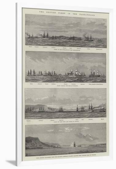 The British Fleet in the Dardanelles-null-Framed Giclee Print