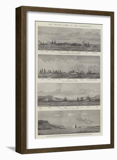 The British Fleet in the Dardanelles-null-Framed Giclee Print