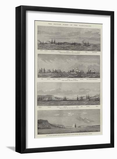 The British Fleet in the Dardanelles-null-Framed Giclee Print