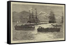 The British Fleet in the Mediterranean, a Regatta Off Palermo-William Lionel Wyllie-Framed Stretched Canvas