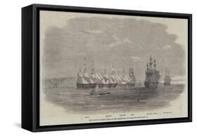 The British Fleet Lying in the Roadstead of Beyrout-null-Framed Stretched Canvas