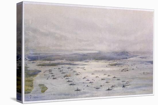 The British Grand Fleet Assembles at Scapa Flow-William Lionel Wyllie-Stretched Canvas