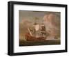 The British Man-O'-War `The Royal James' Flying the Royal Ensign Off a Coast-Willem Van De, The Younger Velde-Framed Giclee Print