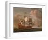 The British Man-O'-War `The Royal James' Flying the Royal Ensign Off a Coast-Willem Van De, The Younger Velde-Framed Giclee Print