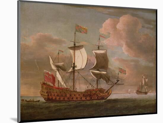 The British Man-O'-War `The Royal James' Flying the Royal Ensign Off a Coast-Willem Van De, The Younger Velde-Mounted Giclee Print