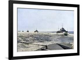 The British Mediterranean Fleet on Exercises, 1935-null-Framed Art Print