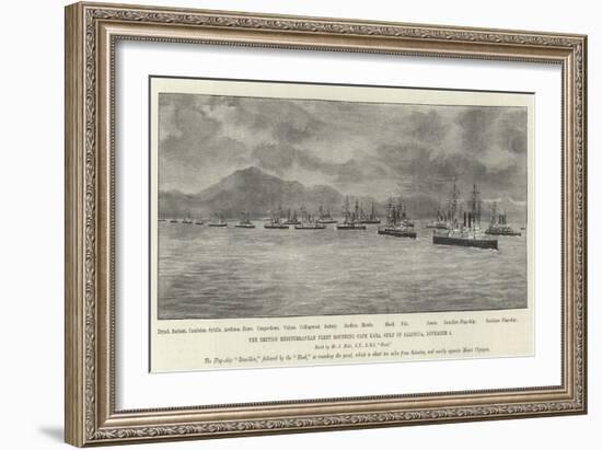 The British Mediterranean Fleet Rounding Cape Kara, Gulf of Salonica, 5 November-null-Framed Giclee Print