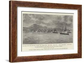 The British Mediterranean Fleet Rounding Cape Kara, Gulf of Salonica, 5 November-null-Framed Giclee Print