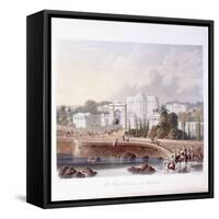 The British Residency at Hyderabad, 1813 ; 1830 (Hand-Coloured.)-Captain Robert M. Grindlay-Framed Stretched Canvas