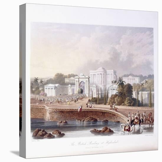 The British Residency at Hyderabad, 1813 ; 1830 (Hand-Coloured.)-Captain Robert M. Grindlay-Stretched Canvas