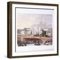 The British Residency at Hyderabad, 1813 ; 1830 (Hand-Coloured.)-Captain Robert M. Grindlay-Framed Giclee Print