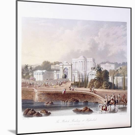 The British Residency at Hyderabad, 1813 ; 1830 (Hand-Coloured.)-Captain Robert M. Grindlay-Mounted Giclee Print