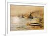 The British Second Division of Battleships Fire on the Germans at the Battle of Jutland-William Lionel Wyllie-Framed Photographic Print