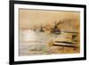 The British Second Division of Battleships Fire on the Germans at the Battle of Jutland-William Lionel Wyllie-Framed Photographic Print