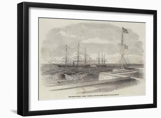 The British Steamer Bengal Bringing a Supposed Russian Prize into Madras Harbour-null-Framed Giclee Print