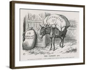 The British Taxpayer, The Patient Donkey, Groans Beneath the Weight of Income Tax-John Tenniel-Framed Art Print