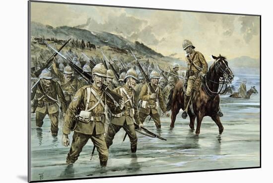 The British Troops of General French Crossing the Sand River-Frank Ifold-Mounted Giclee Print