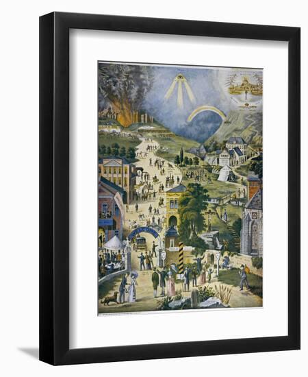 The Broad and Narrow Way, the Narrow Road to Heaven Contrasted with the Broad Way to Hell-null-Framed Photographic Print