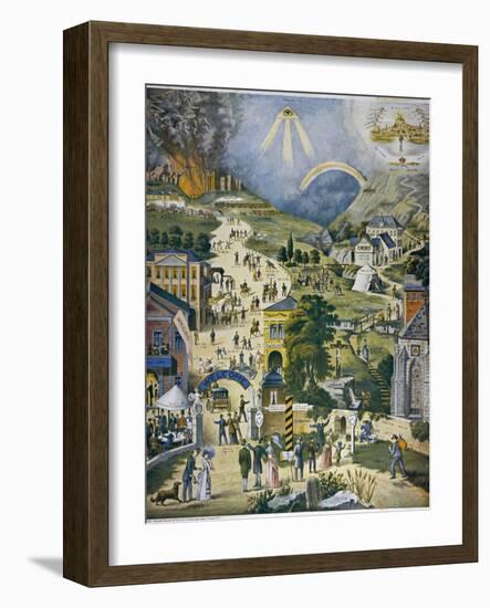 The Broad and Narrow Way, the Narrow Road to Heaven Contrasted with the Broad Way to Hell-null-Framed Photographic Print