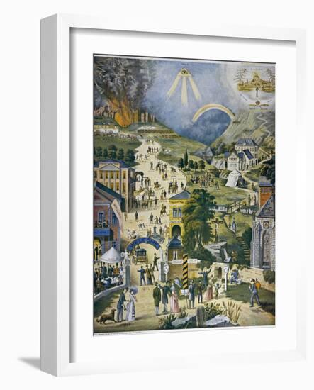 The Broad and Narrow Way, the Narrow Road to Heaven Contrasted with the Broad Way to Hell-null-Framed Photographic Print