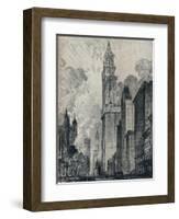 'The Broadway and the Woolworth Building, New York', 1912-Joseph Pennell-Framed Giclee Print