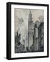 'The Broadway and the Woolworth Building, New York', 1912-Joseph Pennell-Framed Giclee Print