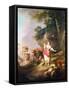 The Broken Eggs (Oil on Canvas)-Jean-Baptiste Huet-Framed Stretched Canvas