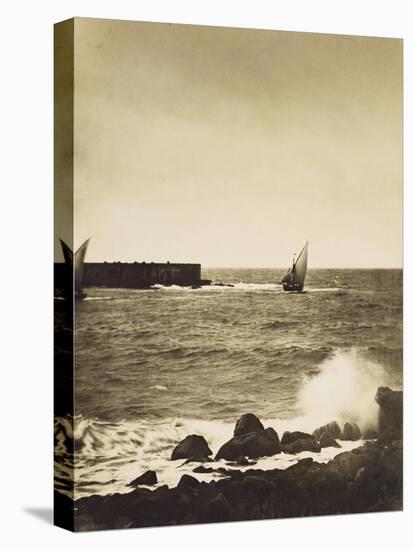 The Broken Wave; La Vague Brise-Mer, Mediterranee-Gustave Le Gray-Stretched Canvas