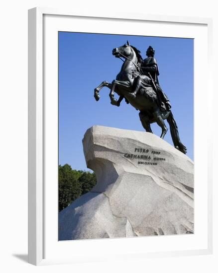 The Bronze Horseman Statue, Monument to Tsar Peter the Great, St. Petersburg, Russia-Nancy & Steve Ross-Framed Photographic Print