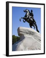 The Bronze Horseman Statue, Monument to Tsar Peter the Great, St. Petersburg, Russia-Nancy & Steve Ross-Framed Photographic Print