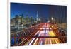 The Brooklyn Bridge and Lower Manhattan Skyline, New York City.-Jon Hicks-Framed Photographic Print