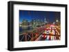 The Brooklyn Bridge and Lower Manhattan Skyline, New York City.-Jon Hicks-Framed Photographic Print