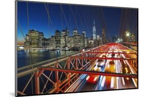 The Brooklyn Bridge and Lower Manhattan Skyline, New York City.-Jon Hicks-Mounted Photographic Print