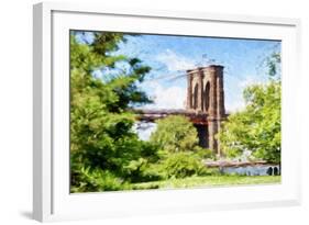 The Brooklyn Bridge - In the Style of Oil Painting-Philippe Hugonnard-Framed Giclee Print