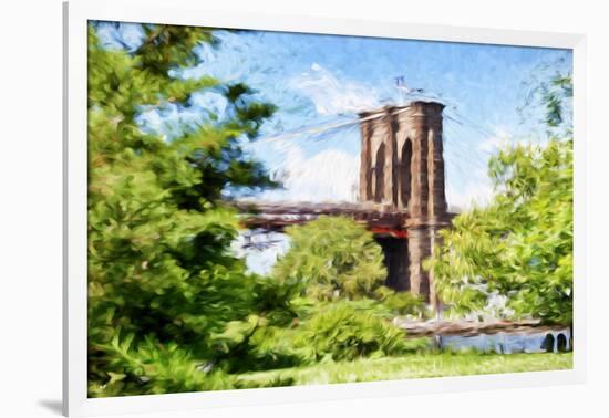 The Brooklyn Bridge - In the Style of Oil Painting-Philippe Hugonnard-Framed Giclee Print