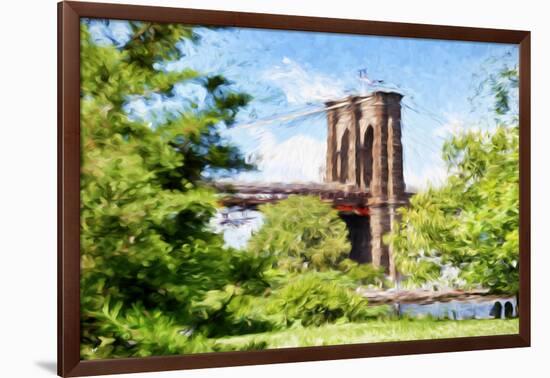 The Brooklyn Bridge - In the Style of Oil Painting-Philippe Hugonnard-Framed Giclee Print