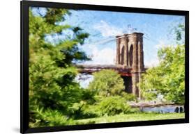 The Brooklyn Bridge - In the Style of Oil Painting-Philippe Hugonnard-Framed Giclee Print