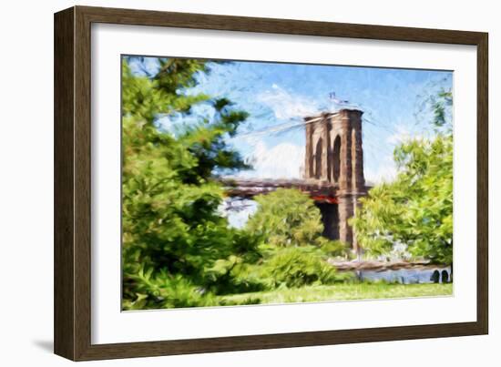 The Brooklyn Bridge - In the Style of Oil Painting-Philippe Hugonnard-Framed Giclee Print