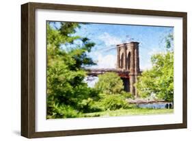 The Brooklyn Bridge - In the Style of Oil Painting-Philippe Hugonnard-Framed Giclee Print