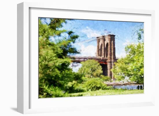 The Brooklyn Bridge - In the Style of Oil Painting-Philippe Hugonnard-Framed Giclee Print