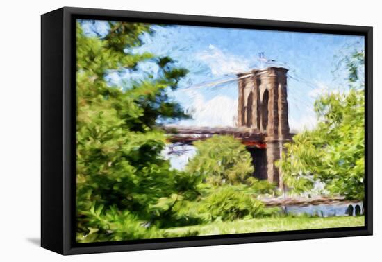 The Brooklyn Bridge - In the Style of Oil Painting-Philippe Hugonnard-Framed Stretched Canvas