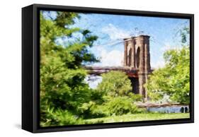 The Brooklyn Bridge - In the Style of Oil Painting-Philippe Hugonnard-Framed Stretched Canvas