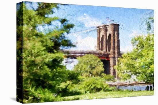 The Brooklyn Bridge - In the Style of Oil Painting-Philippe Hugonnard-Stretched Canvas